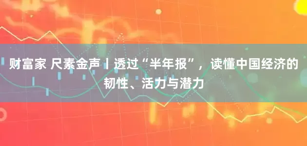 财富家 尺素金声丨透过“半年报”，读懂中国经济的韧性、活力与潜力