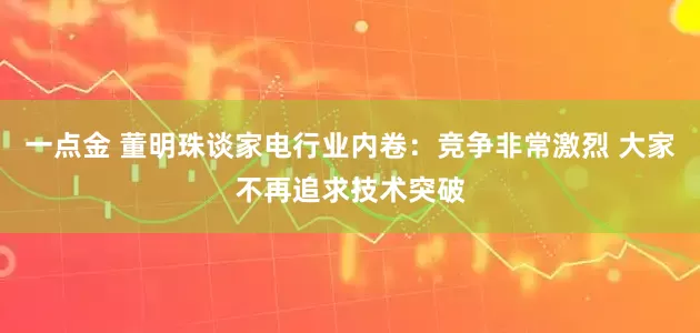 一点金 董明珠谈家电行业内卷：竞争非常激烈 大家不再追求技术突破
